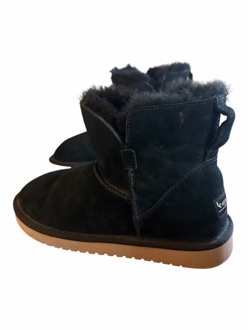 UGG Koolabura Mini Black Suede Shearling Lined Boots.